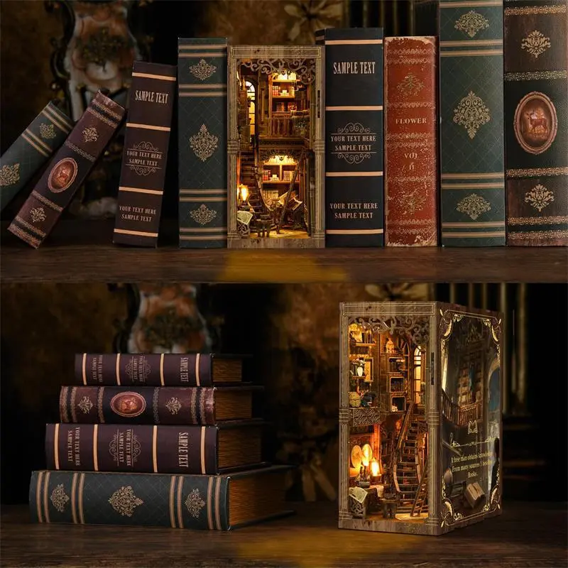 High-Quality OEM/ODM Wooden 3D Miniature Landscape Puzzle Bookend/Magic House Product, Products