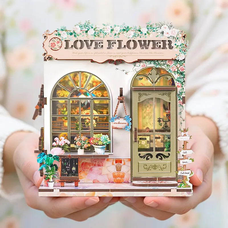 China DIY Wooden Flower Shop Book Nook Kit Factories, Pricelist