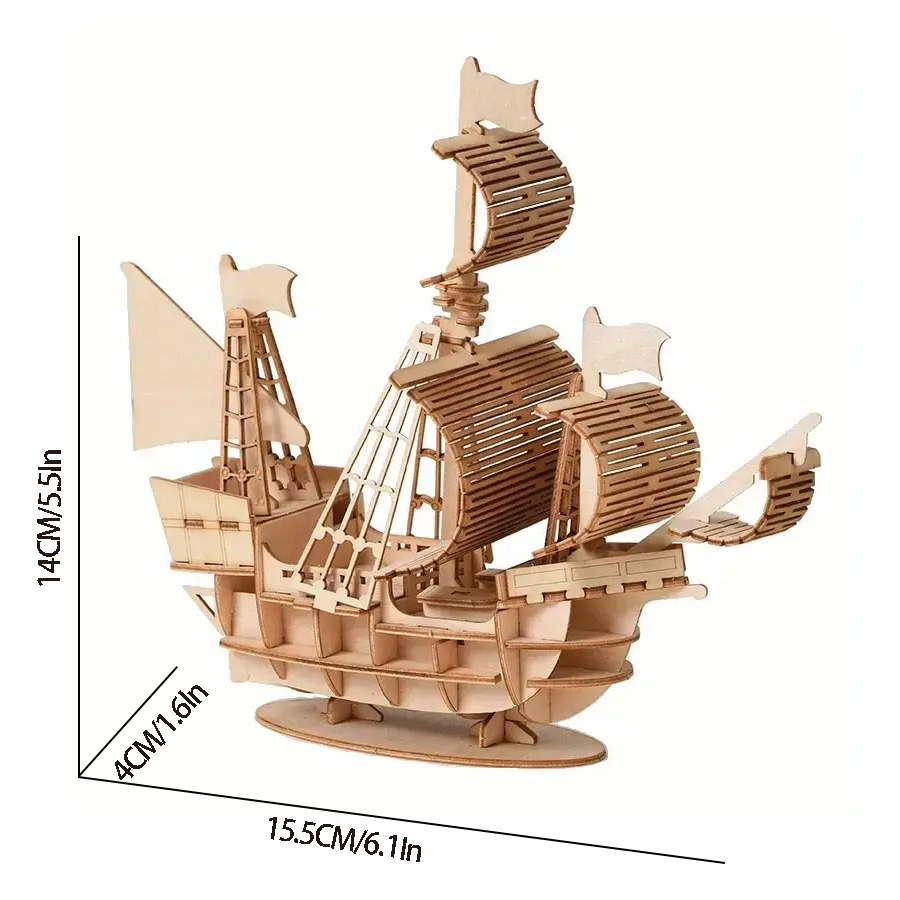 Compact Wooden Ship Model