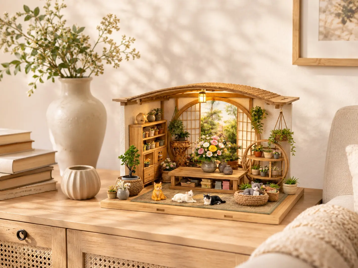 Cheap Japanese Floral Greenhouse DIY Miniature House Kit with LED | China Suppliers | Factory Direct OEM & ODM Manufacturers, Factories