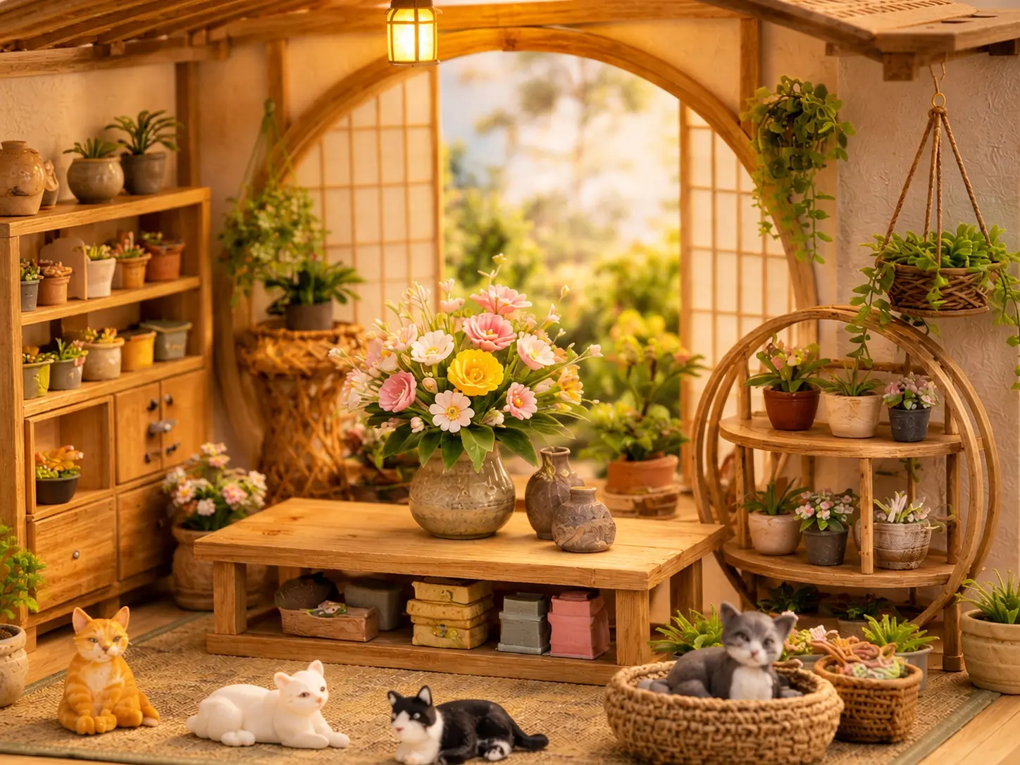 Cheap Japanese Floral Greenhouse DIY Miniature House Kit with LED | China Suppliers | Factory Direct OEM & ODM Manufacturers, Factories