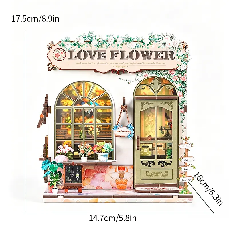 China DIY Wooden Flower Shop Book Nook Kit Factories, Pricelist