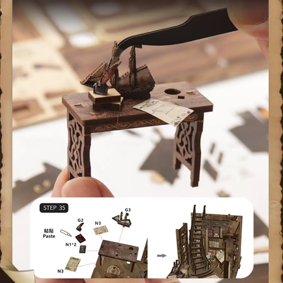 CE Certification DIY Wooden Vintage Library Book Nook Kit - China Suppliers & Factory for Unique Home Decor and Gifts Factory, Factories