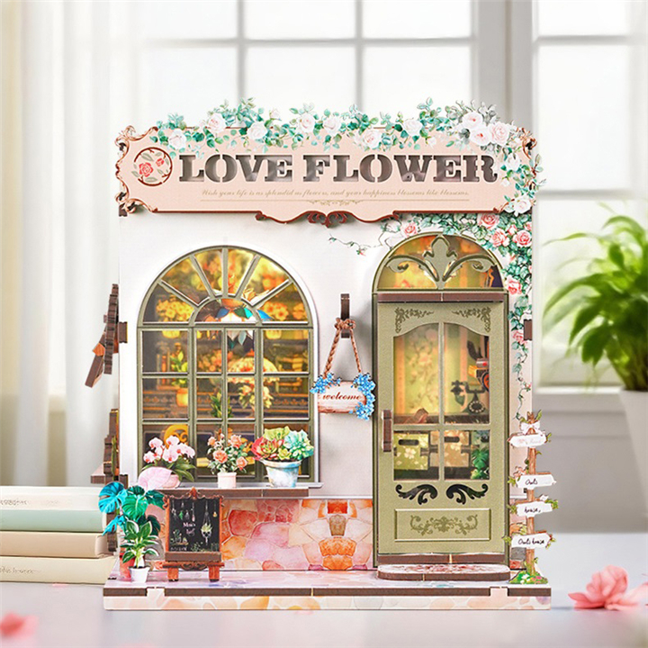 Vintage Flower Shop Miniature Assembly Model (1)