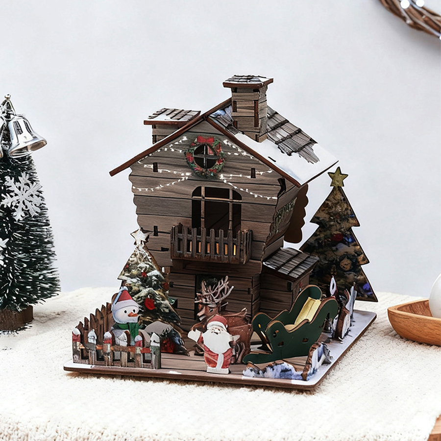 Winter Cabin Scene DIY Model