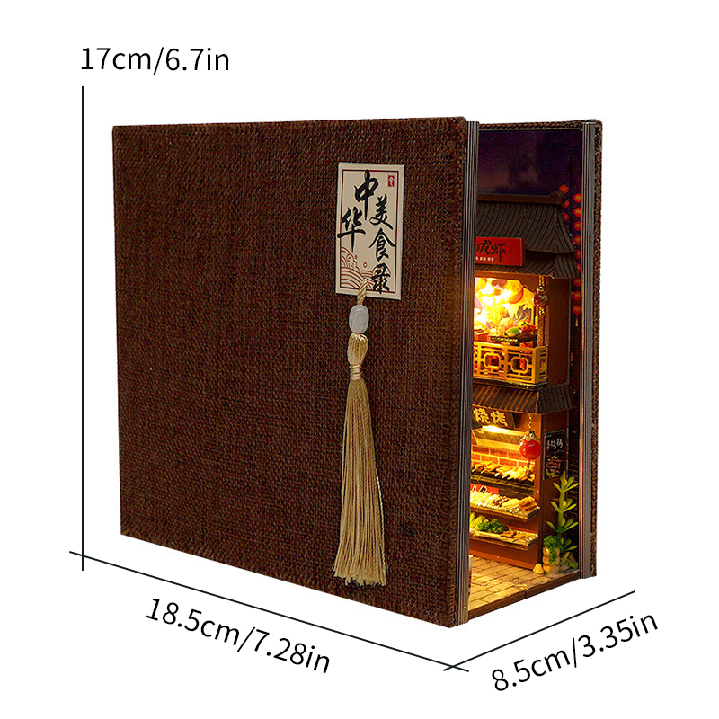 Compact miniature book nook size dimensions for shelf display