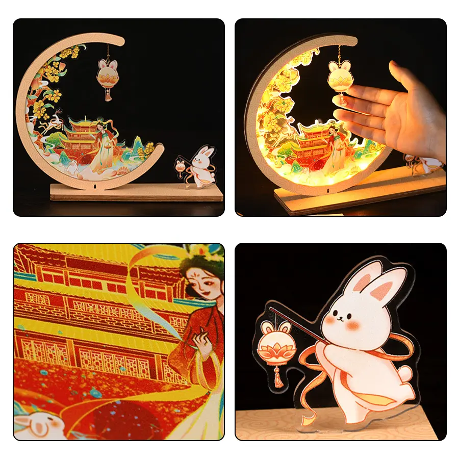 CE Certification DIY Wooden Crescent Moon Night Light Kit - China Factory Suppliers for Unique Home Decor and Gift Items Company, Service