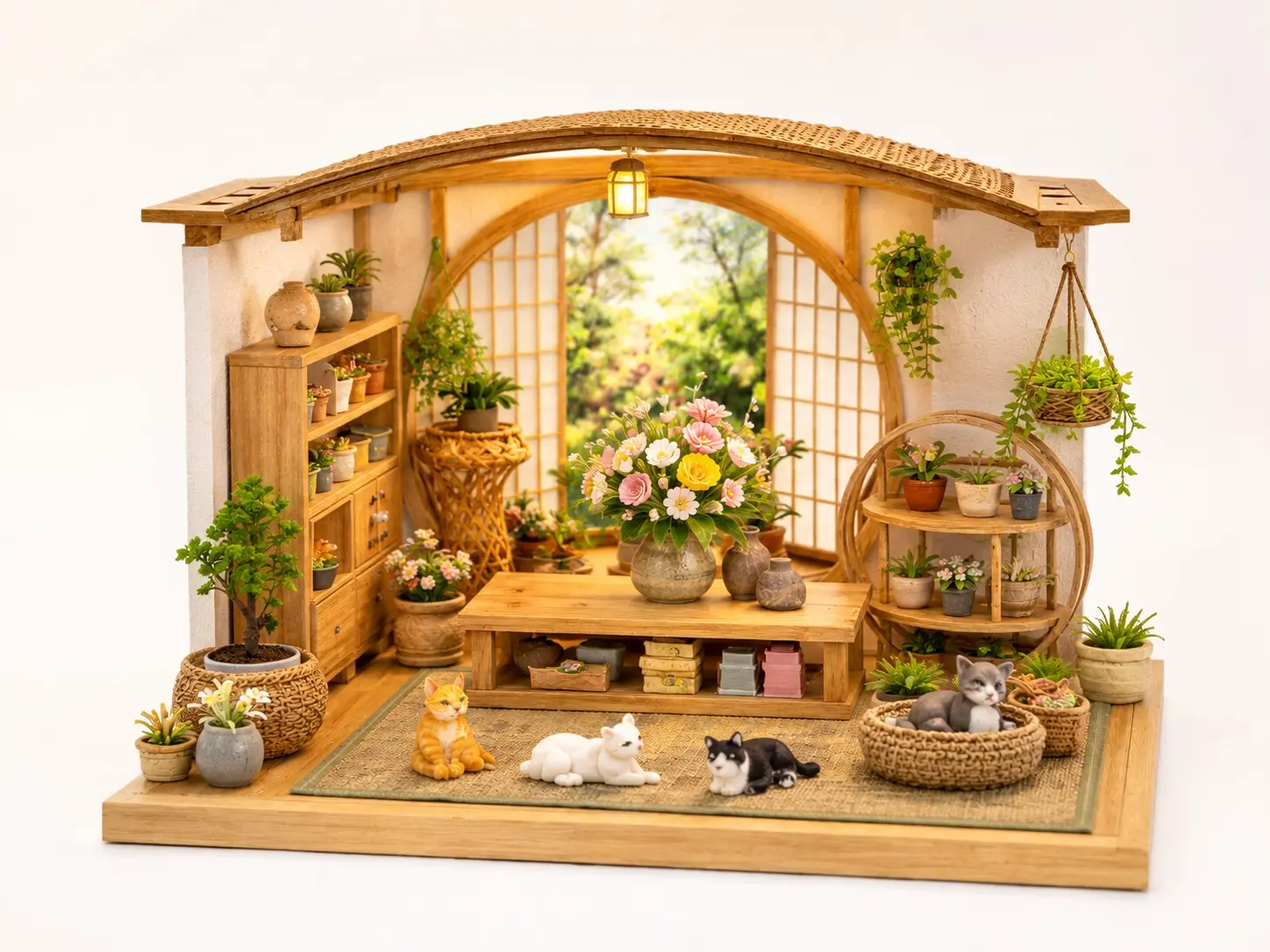 Cheap Japanese Floral Greenhouse DIY Miniature House Kit with LED | China Suppliers | Factory Direct OEM & ODM Manufacturers, Factories