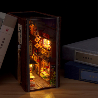 Book Nook Kit – DIY wooden book nook insert kits for bookshelf decoration