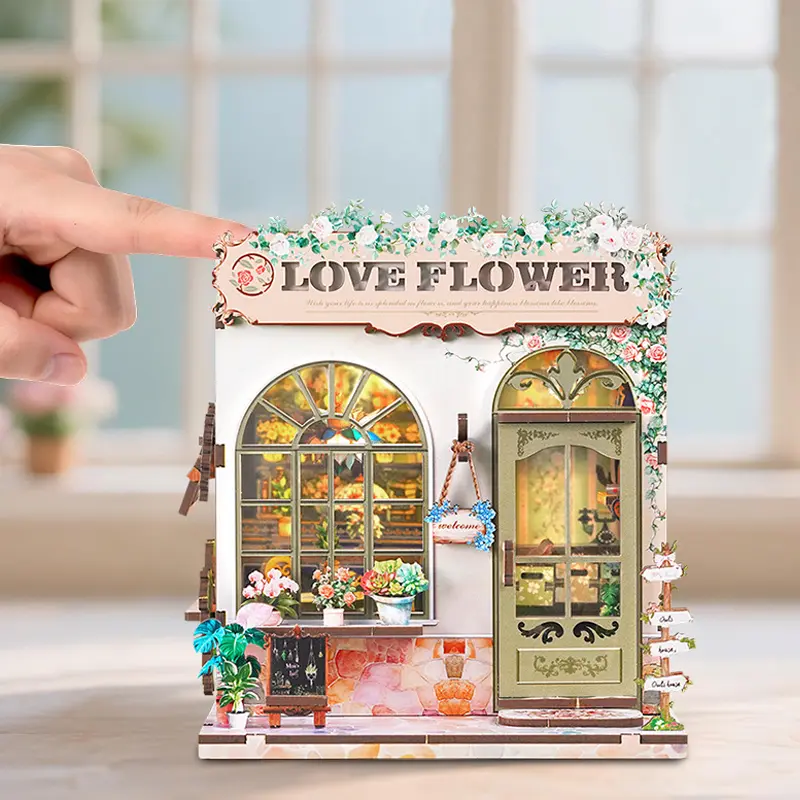 China DIY Wooden Flower Shop Book Nook Kit Factories, Pricelist