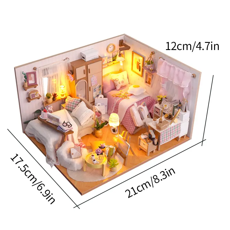 Custom DIY Wooden Miniature Bedroom House Kit - China Suppliers & Factory Direct Craft Decor Manufacturer, Factories