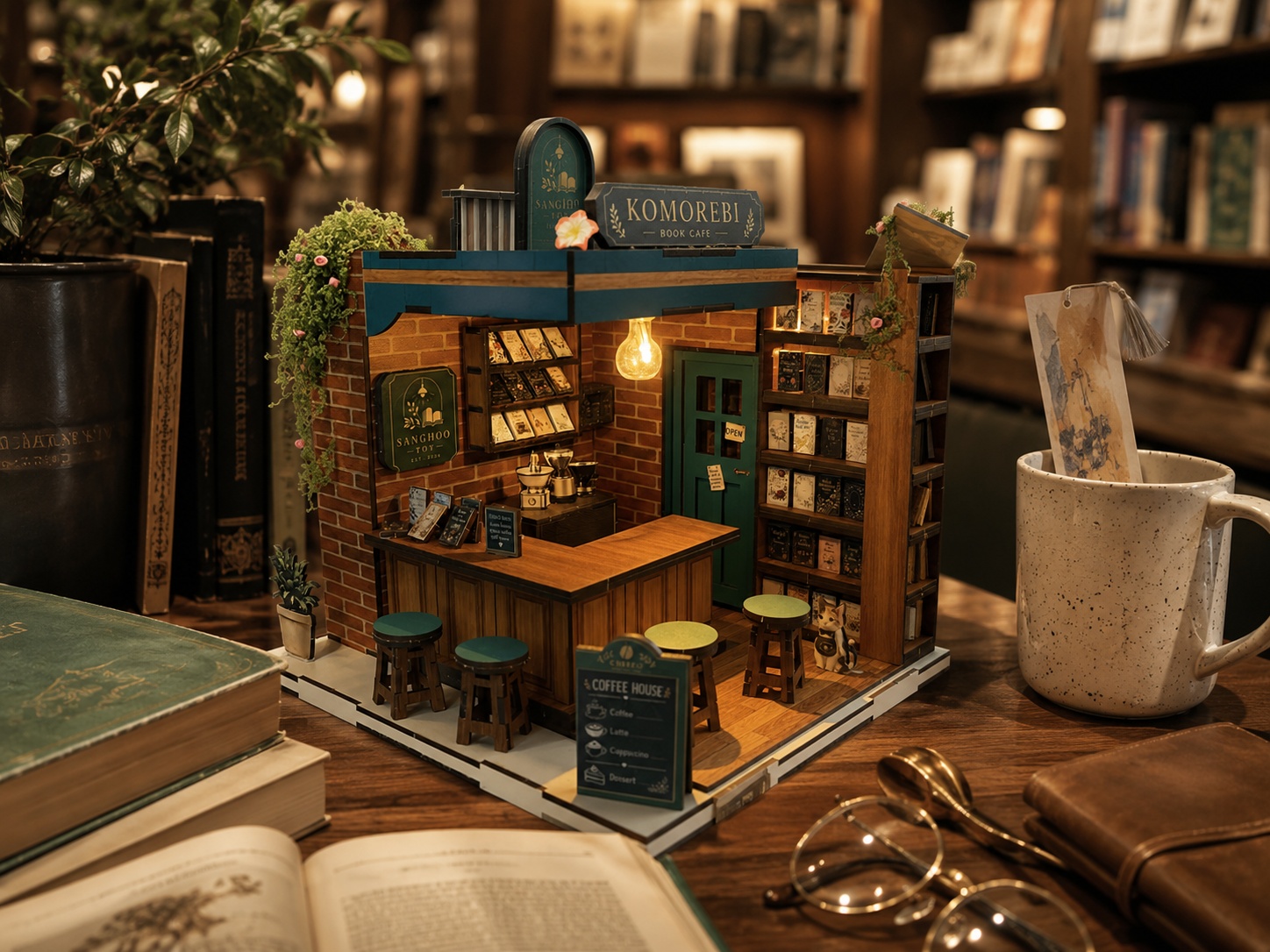 02-book-cafe-miniature-house-bookstore-reading-corner-scene
