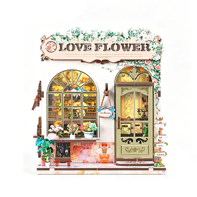 China DIY Wooden Flower Shop Book Nook Kit Factories, Pricelist