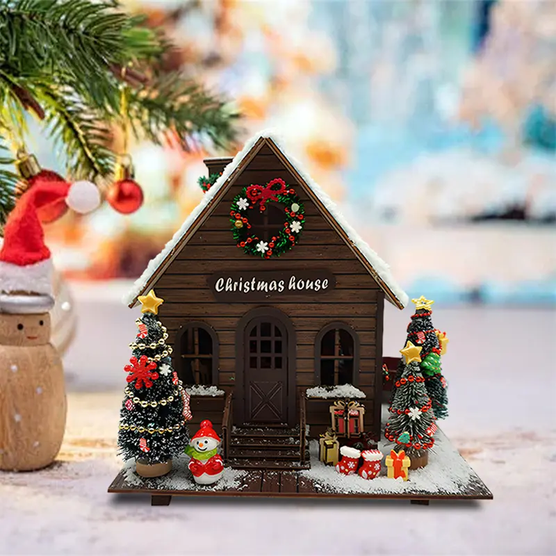 CE Certification DIY Wooden Christmas Cottage Model Kit from China - Custom Suppliers & Factory for Festive Home Décor Manufacturers, Pricelist
