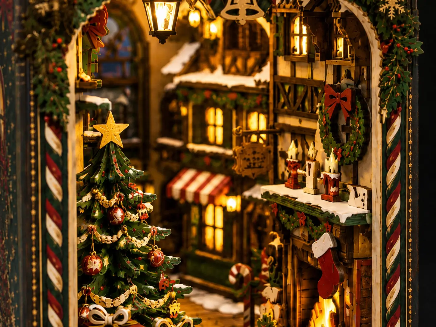 China Christmas Book Nook DIY Kit with LED | MOQ: 200 Pcs | OEM & ODM Factories, Companies