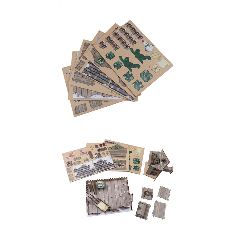 3D Wooden Christmas House Puzzle (7)