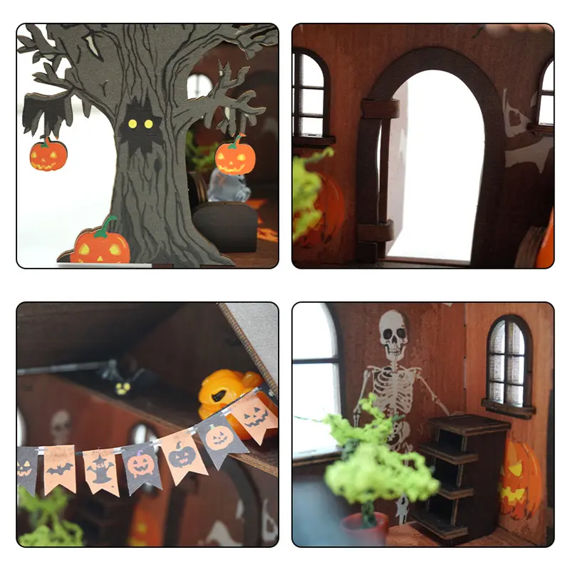 CE Certification DIY Wooden Halloween Miniature House Kit Factory, Factories