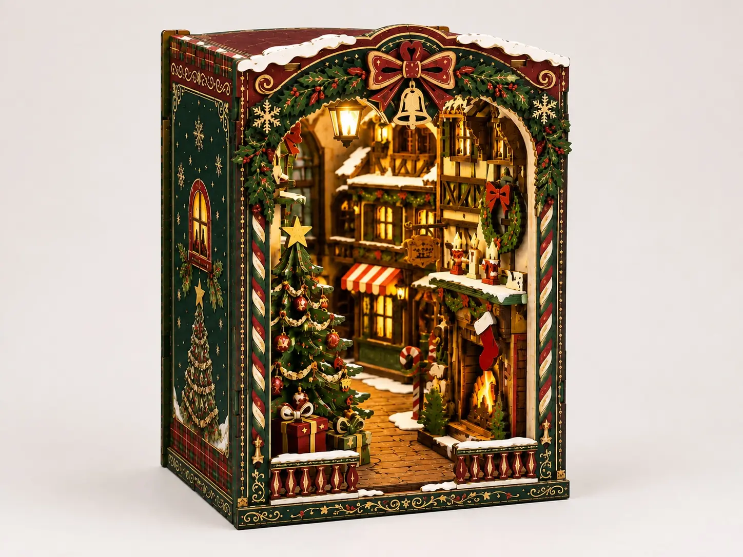 China Christmas Book Nook DIY Kit with LED | MOQ: 200 Pcs | OEM & ODM Factories, Companies
