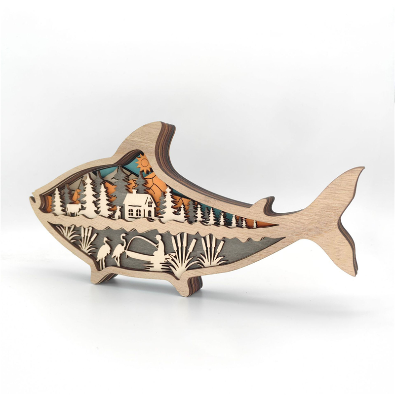 Multi-Layer Wooden Animal Silhouette Ornament (4)