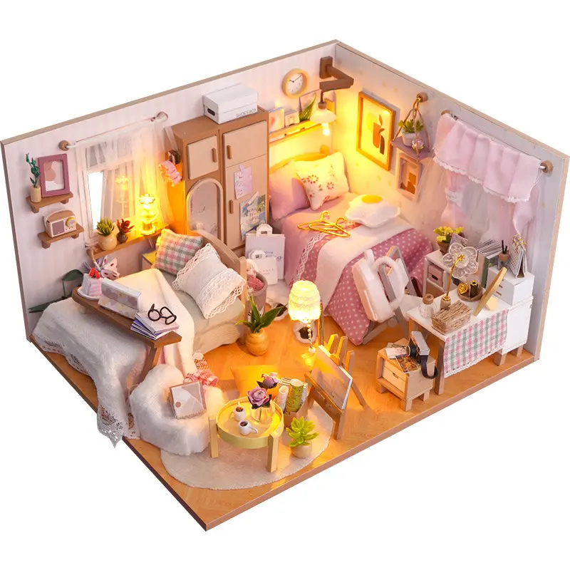 Custom DIY Wooden Miniature Bedroom House Kit - China Suppliers & Factory Direct Craft Decor Manufacturer, Factories