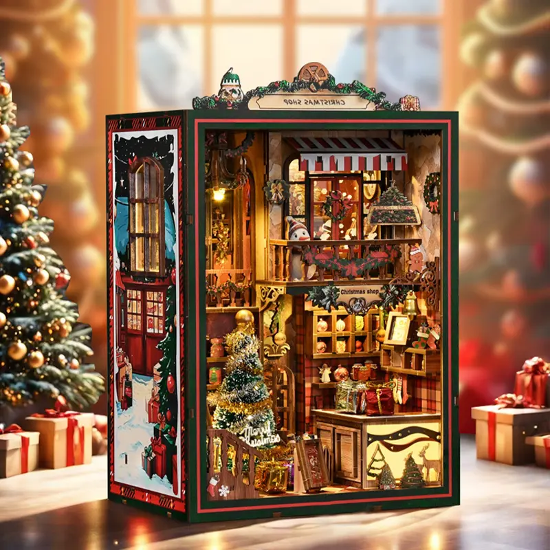 OEM DIY Wooden Christmas Shop Book Nook Kit - China Suppliers & Factory for Festive Home Décor Manufacturers, Companies