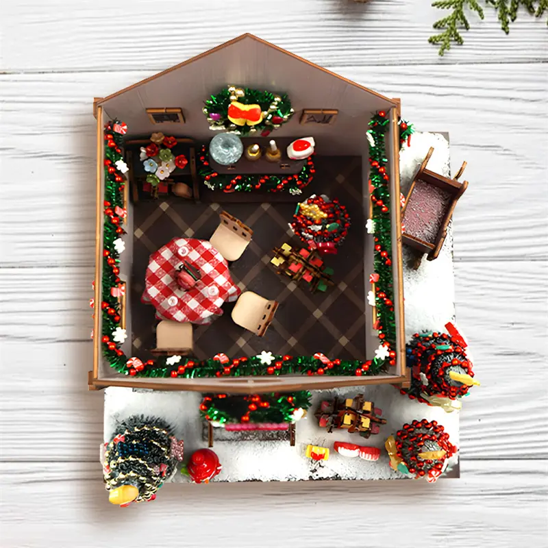 CE Certification DIY Wooden Christmas Cottage Model Kit from China - Custom Suppliers & Factory for Festive Home Décor Manufacturers, Pricelist