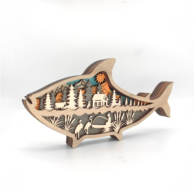 Multi-Layer Wooden Animal Silhouette Ornament (5)