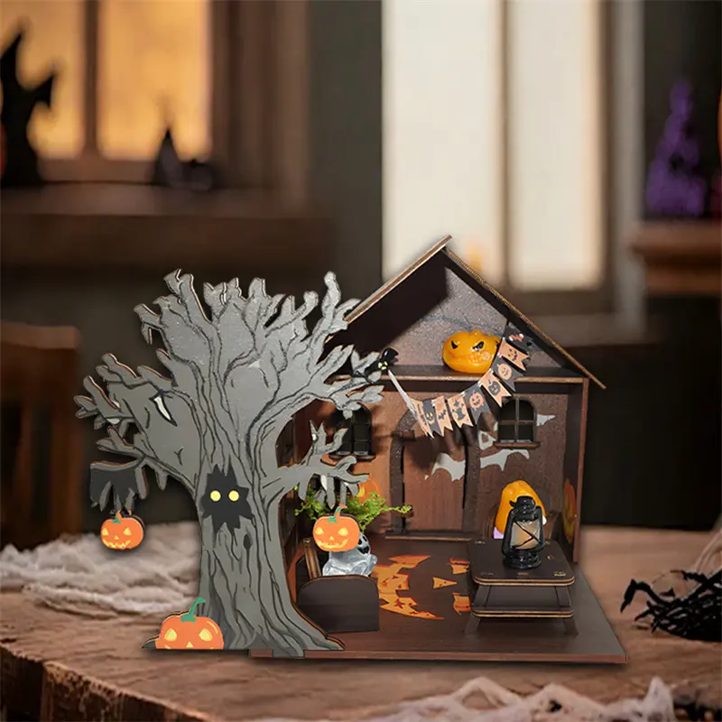 CE Certification DIY Wooden Halloween Miniature House Kit Factory, Factories