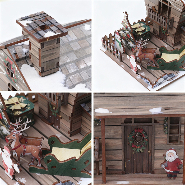 3D Wooden Christmas House Puzzle (6)