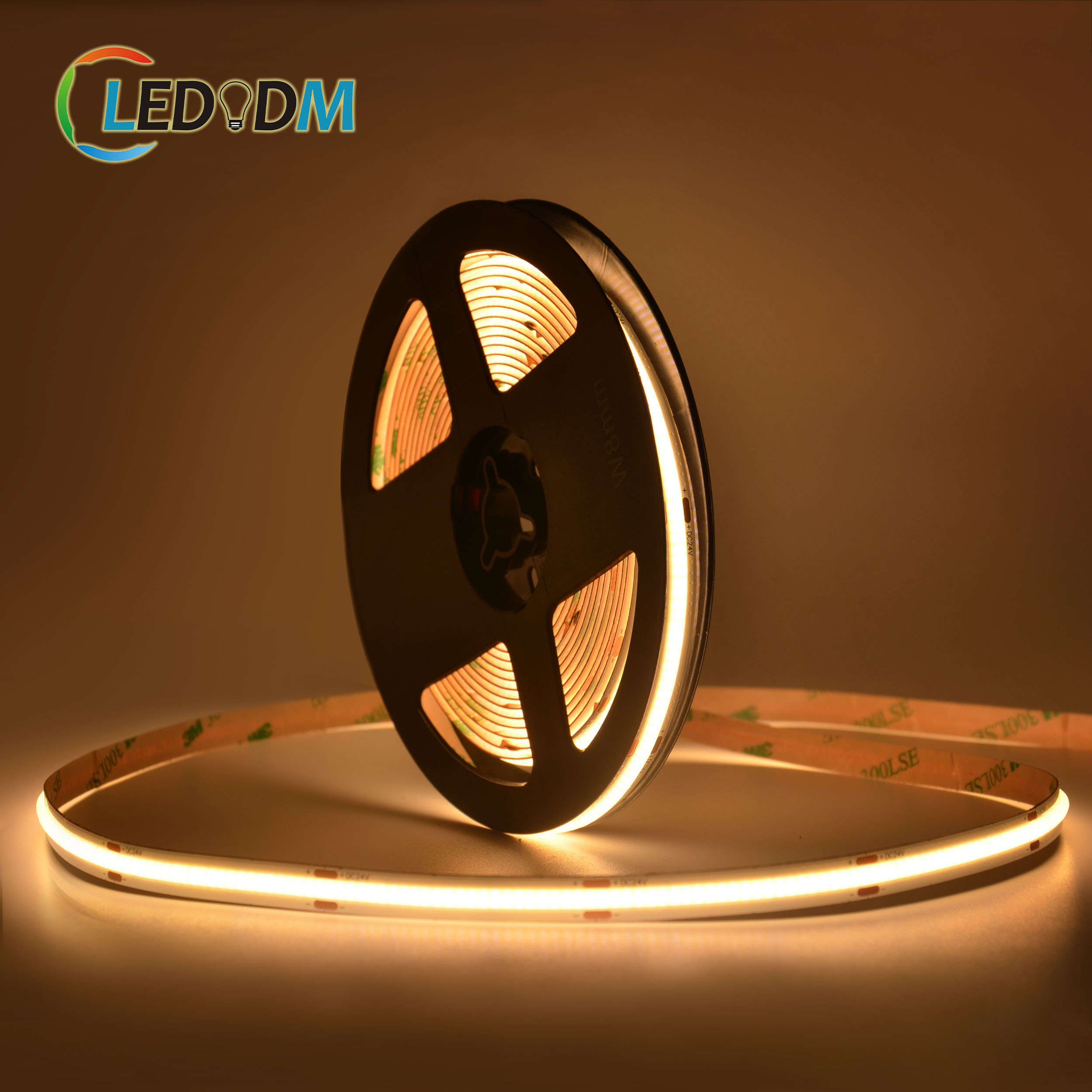 High Density COB LED Strip 480LEDs/m 12V 24V 10W/m Flexible Linear Light 2700K-6500K CCT 5m/roll For Commercial Indoor Lighting
