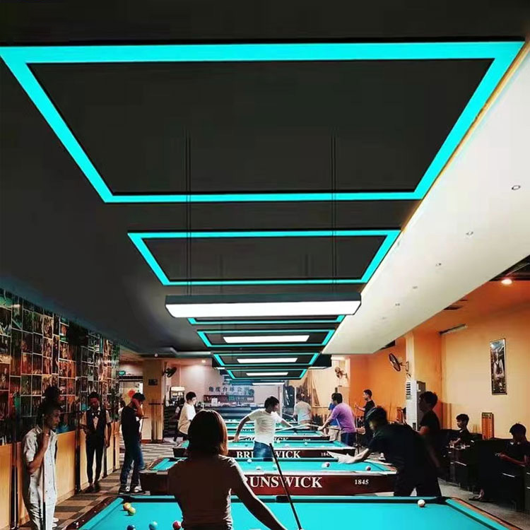 HanYin Commercial 3000k-6500k Aluminum Led Linear Light Dimming Rectangles Pendant Lights for Supermarket Office