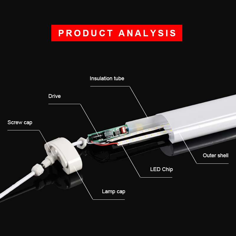 Outdoors Lighting Aluminum Body Waterproof Ip65 Surface Mounted Tri-proof Led Linear Light