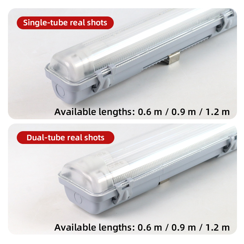 2ft 4ft 5ft LED Tri-proof IP54 Emergency Ceiling Light 120 Beam Angle 3/5 Year Warranty CRI 80 3000K-5700K for Industrial Wet