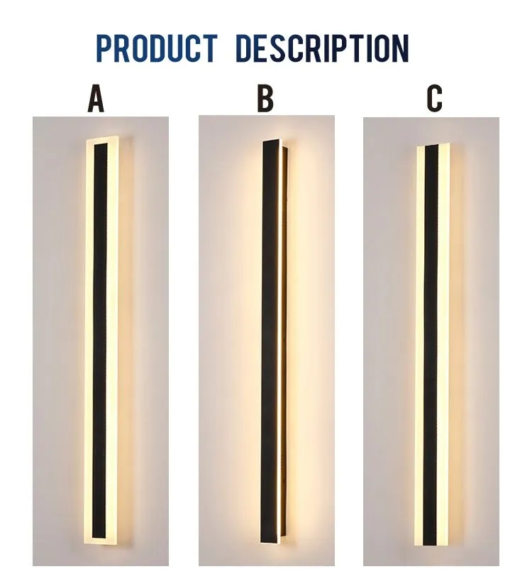 Modern Outdoor Linear Strip Wall Lamp Detail 2