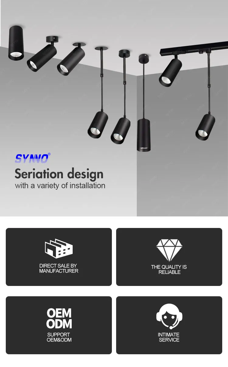 Surface Mounted Down Light Magnetic Rail Hanging Downlight Spotlight LED Track Light
