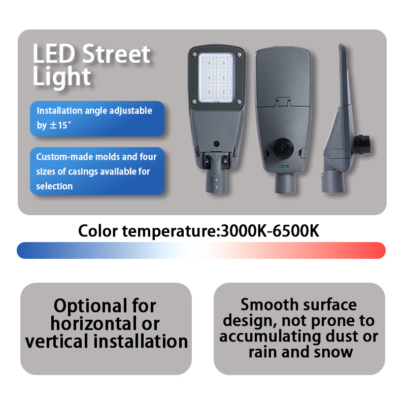 XINDECO LED Street Light IP66 Waterproof 100W ADC12 Aluminum 3030/5050 Chips High Lumen Outdoor Road Parking Lot Lamp XD-LD8411