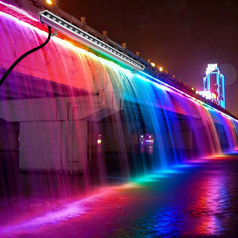 Outdoor Building Full RGB Color Linear 120V White LED Strip Light Wall Washer