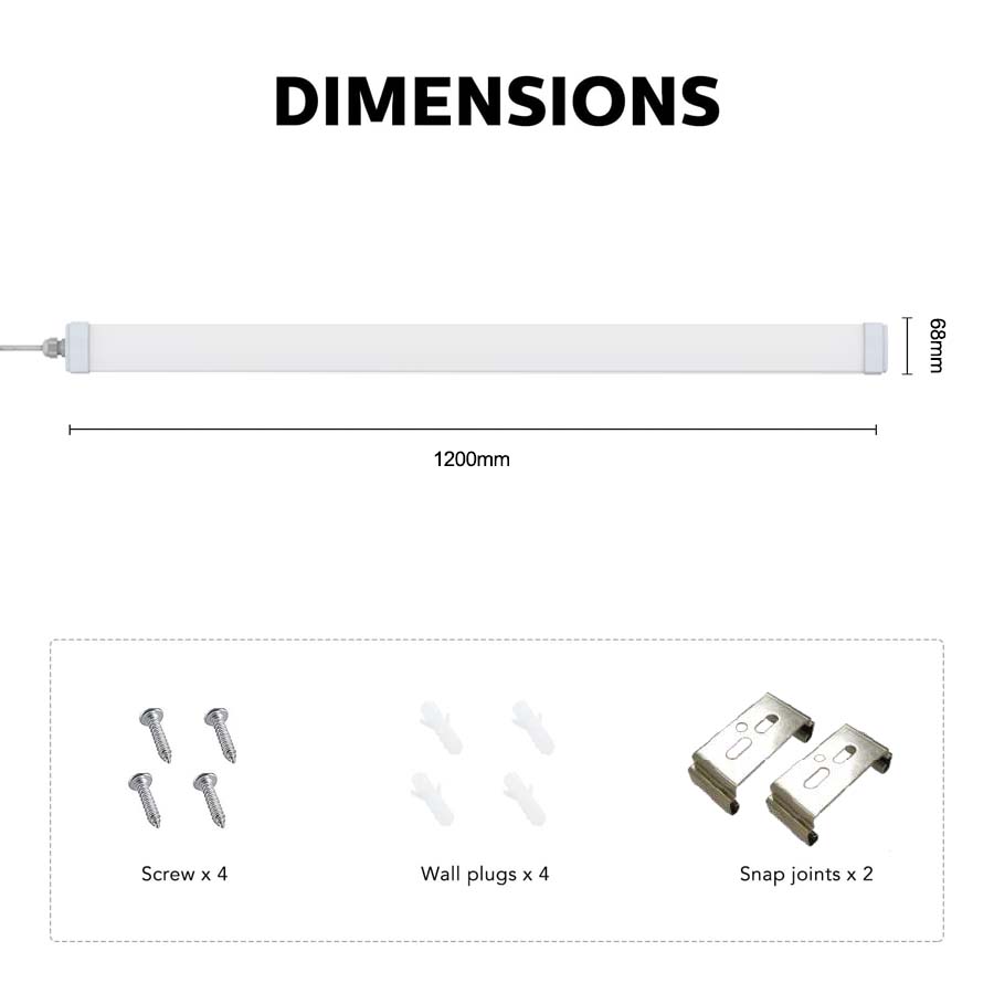 1200mm 40w Led Light Linear Fixture Ip65 Led Tri-proof Light/three Proofing Lamps for Commercial