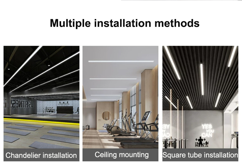 Custom Creative Chandelier Billiard Ambiance Seamless Connectable Industrial Modern Dimmable Office LED Linear Work Light