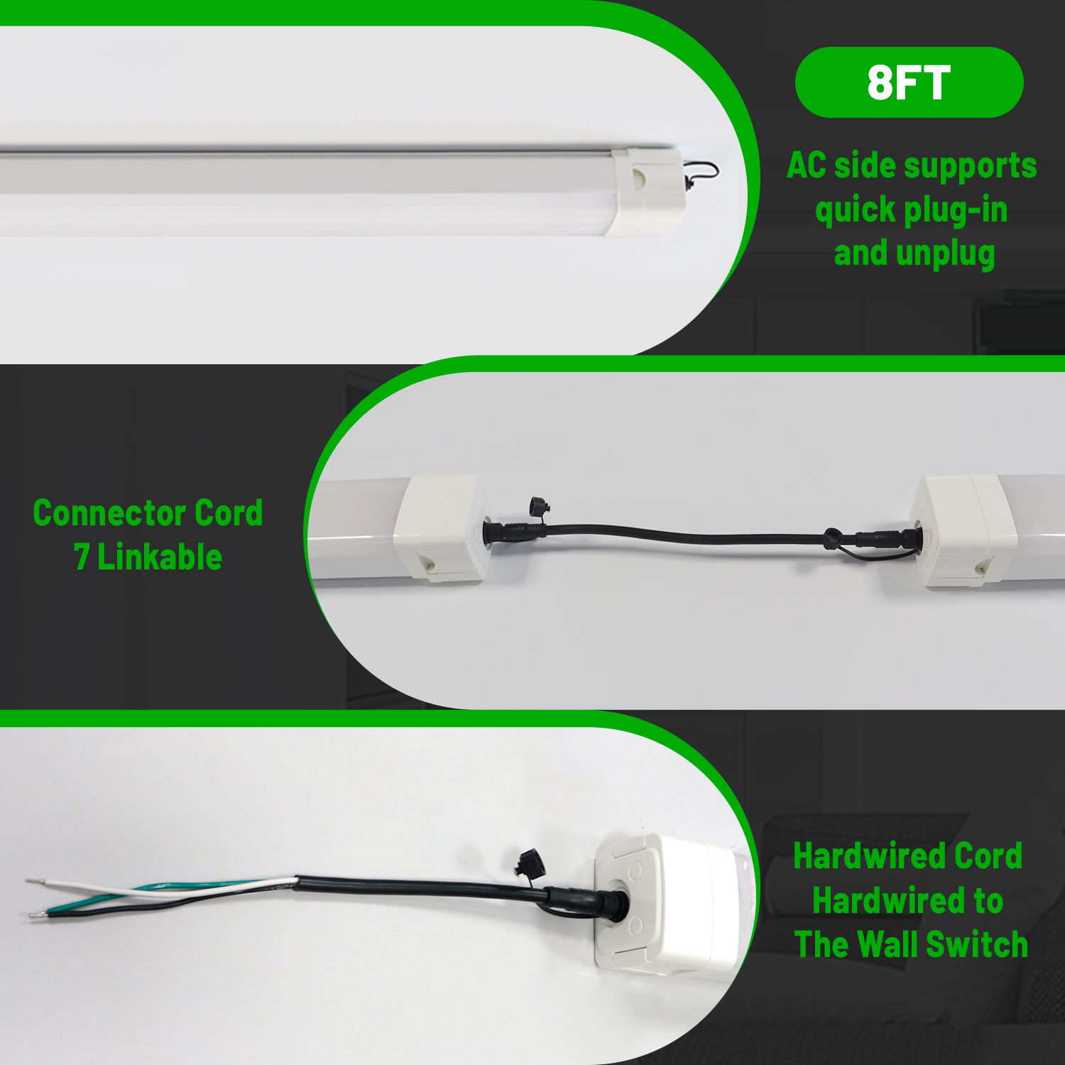 New Design Ip65 Waterproof 8FT LED Linear Light 60W Tri-Proof Tube Triproof Led Light for Warehouse Lighting