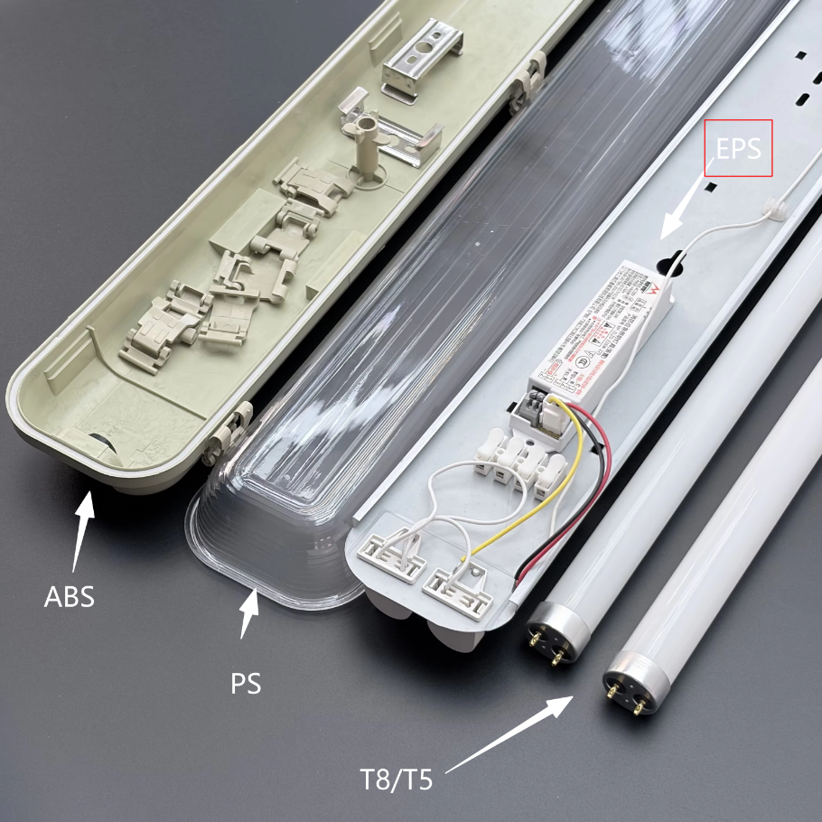 IP65 Waterproof 40-Watt LED Tube Light Fixture Microwave Sensor Tri-Proof 6500K Color Temp 3-Year Warranty Outdoor Warehouse