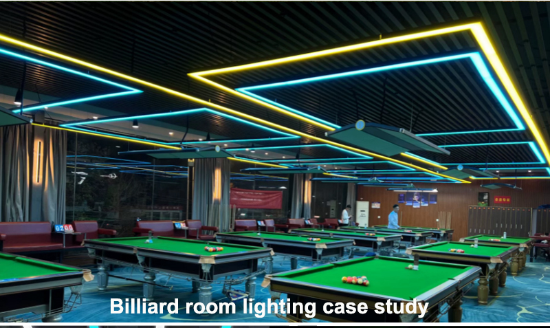 Custom Creative Chandelier Billiard Ambiance Seamless Connectable Industrial Modern Dimmable Office LED Linear Work Light
