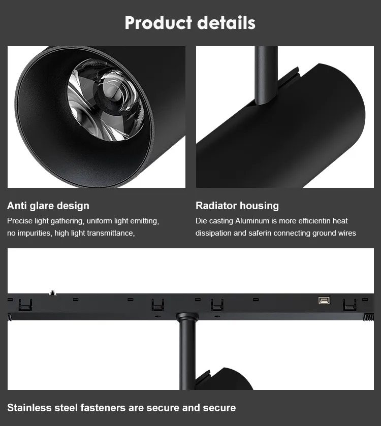 Dimmable LED Magnetic Track Light