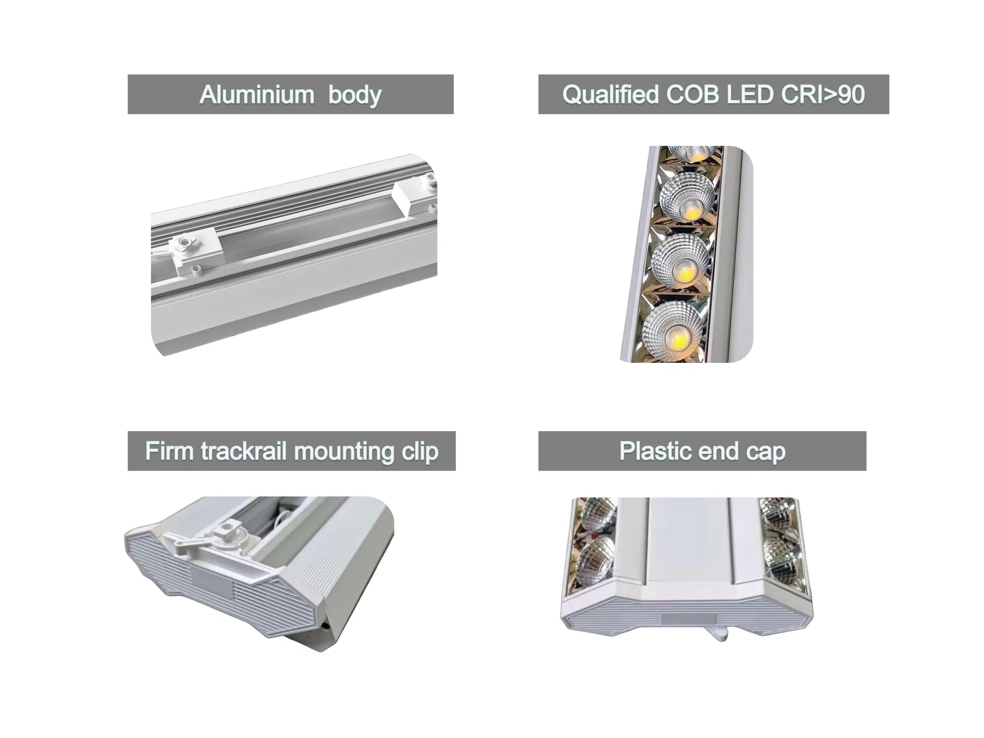 3-Wire Premium Aluminium Double Row Adjustable 100W+100W Linear LED Track Light for Supermarkets and Exhibitions Displaying