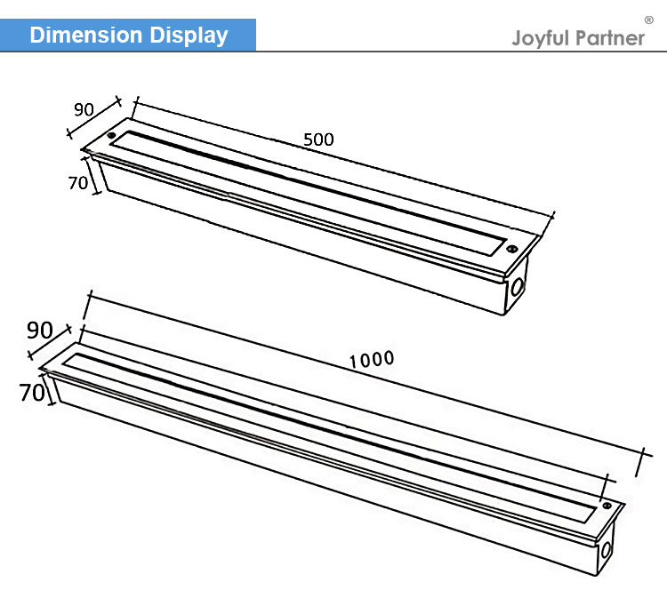 1000mm Linear Ground Light IP67 Stainless Steel Pathway Lamp Architectural Recessed Underground Light Landscape Project
