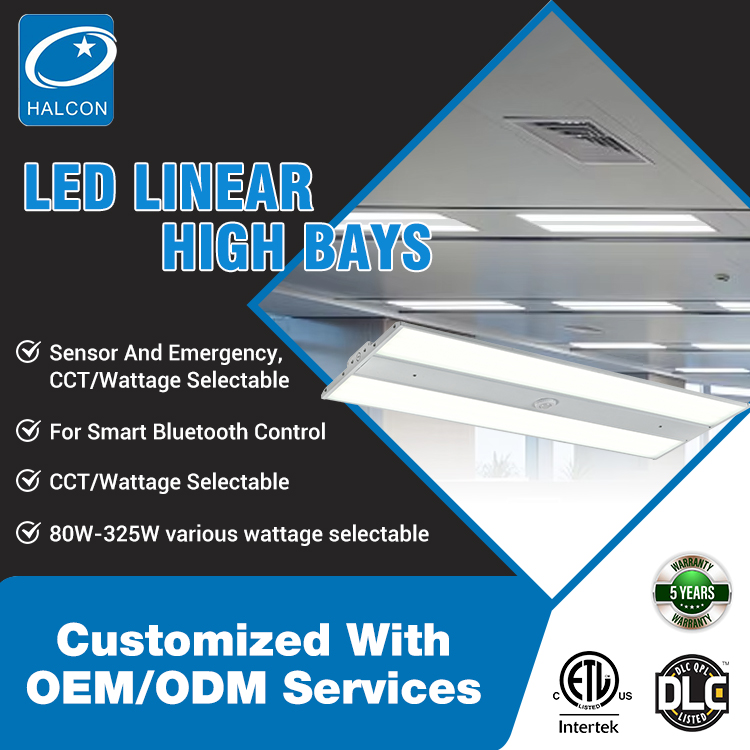 Commercial Office Industrial Warehouse Garage Lamp 80w 100w 140w 165w 225w 325w Led Linear Highbay Light