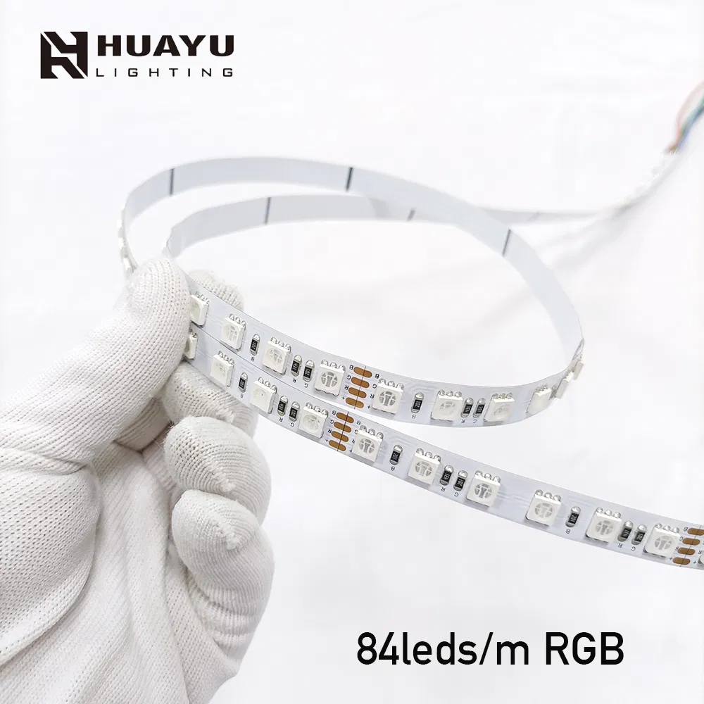 High Quality RGB DC124V LED Strip 10mm Wide PCB SMD 5050 84LEDs/M 20W/M LED Strip Light