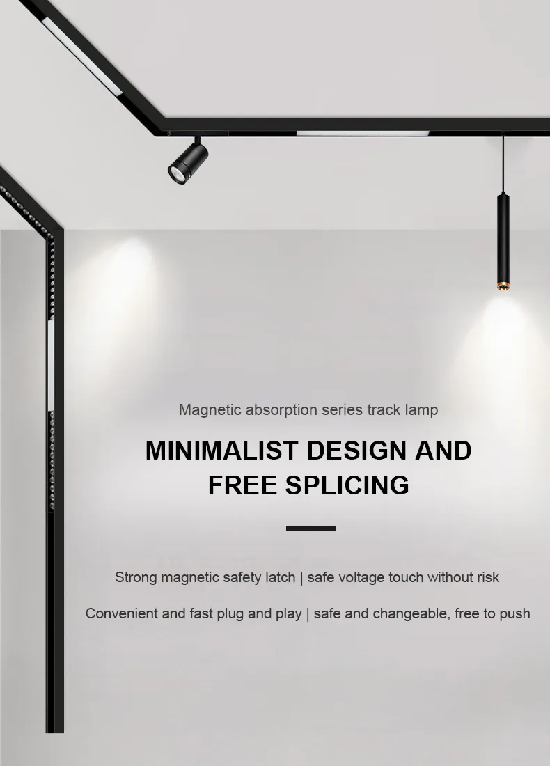 Adjustable 1/2/3m Magnetic LED Track Light - Aluminum Rail for Fabric Stretch Ceiling