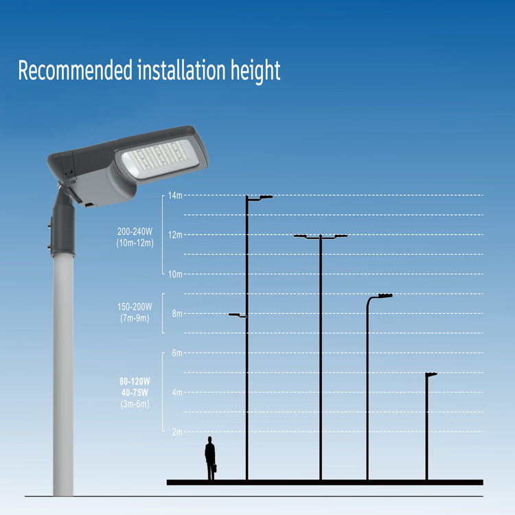ENEC Certification High Light Efficiency IP66 Waterproof 50W 60W 80W 100W 150W 200W 240W Street Lights Outdoor