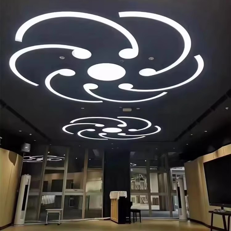 Decorative Linear Light Suspension Rectangular Pendant Light Connectable RGB LED Hanging Lamp Iron 90 CRI 3000K-6000K For Gym